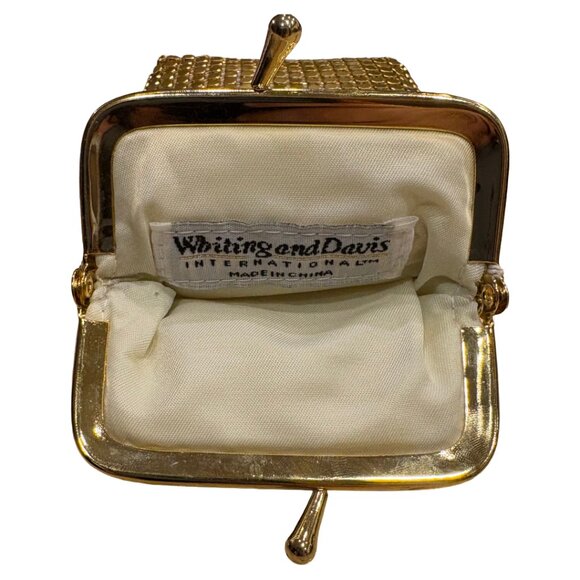 Vintage 1960s Whiting & Davis Gold Mesh Kisslock Case Wallet - Picture 2 of 3